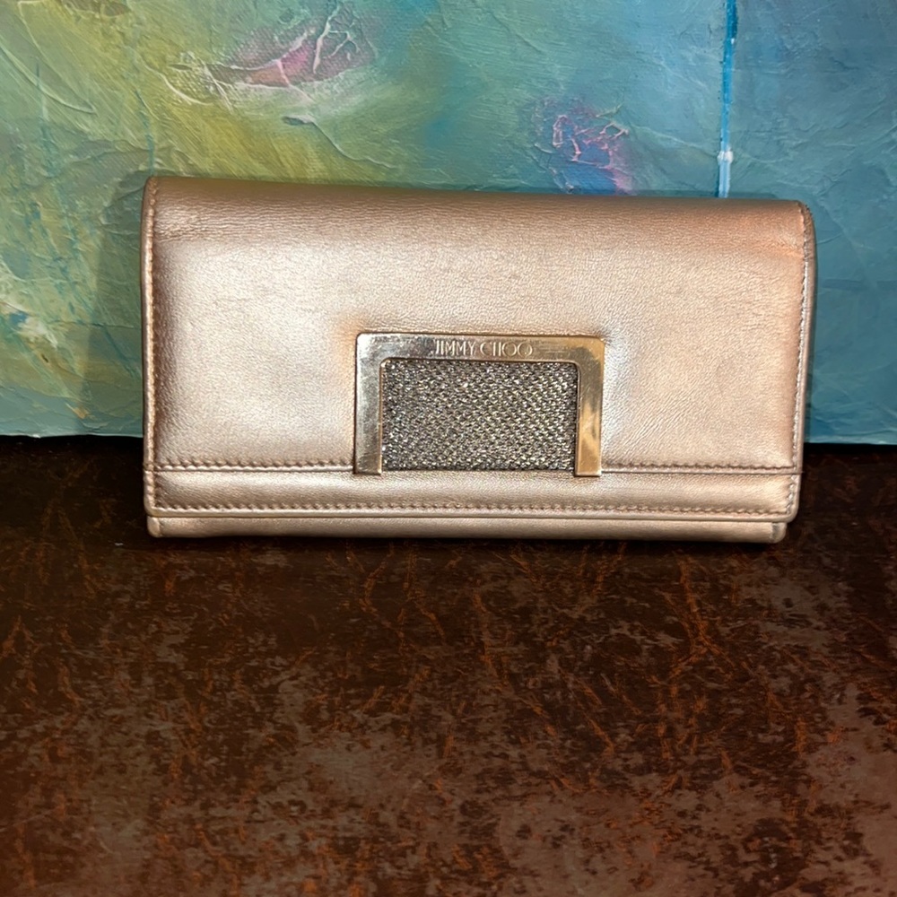 Vintage Jimmy Choo Gold Leather Wallet